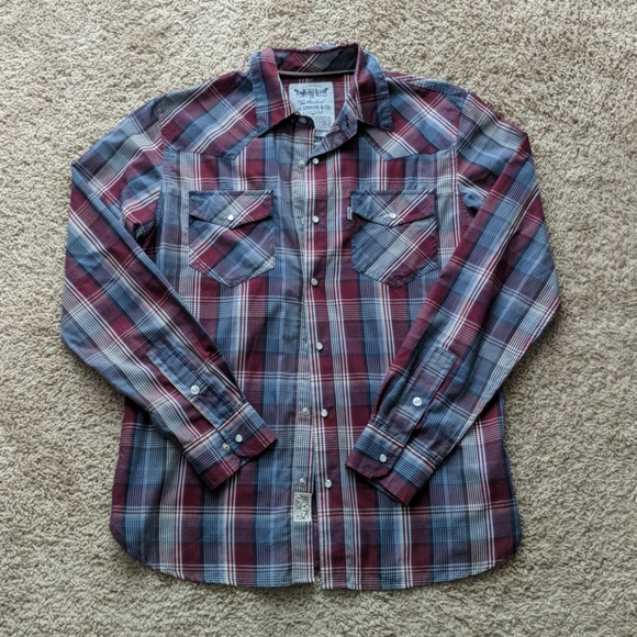 Levi's Button Up Plaid Shirt Sz S - Picture 1 of 5